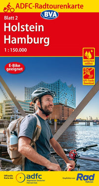 Fietskaart ADFC Radtourenkarte 2 Holstein - Hamburg 1:150.000