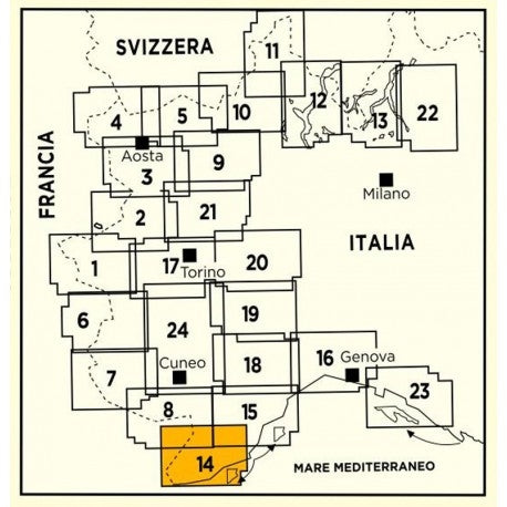 Blad 14 - San Remo Imperia Monte Carlo 1:50.000