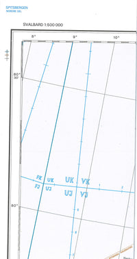 Kart Svalbard Nordre Del 1:500.000 (Blad 3)