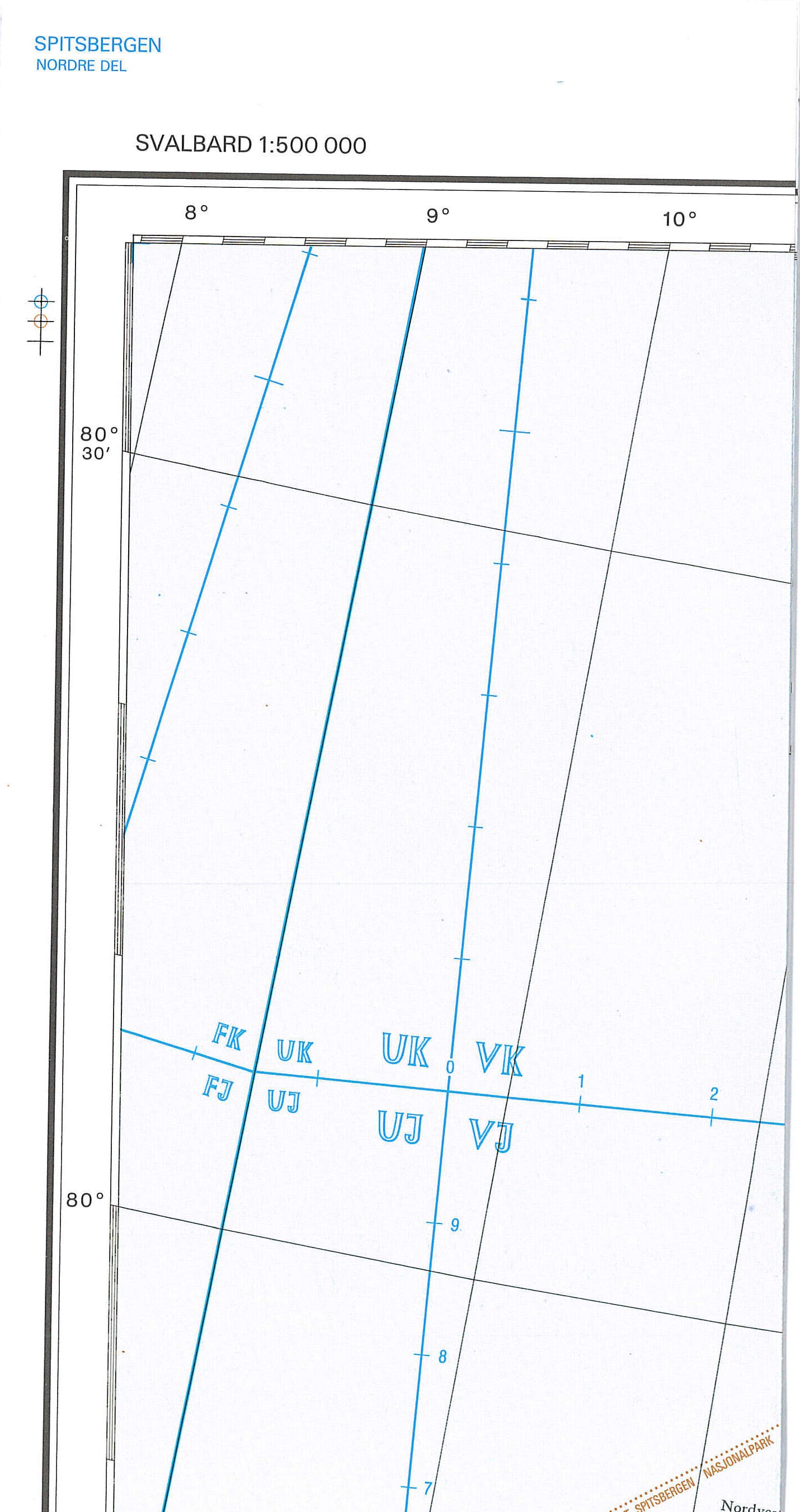 Kart Svalbard Nordre Del 1:500.000 (Blad 3)
