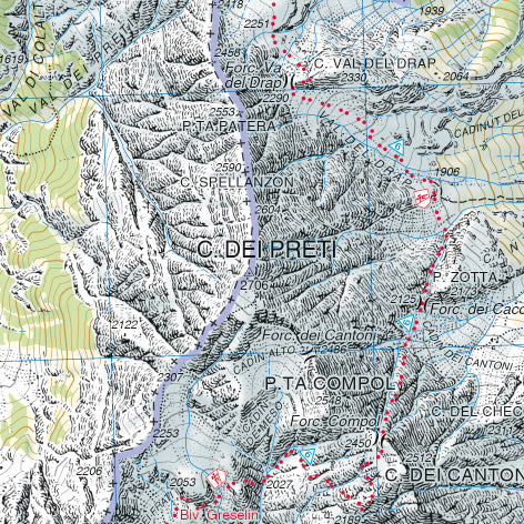 Wandelkaart Dolomiten Blad 021 - Dolomiti Friulane e D'Oltre Piave