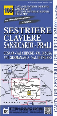 Hiking map Italian Alps Sheet 105 - Sestriere Claviere Sansicario-Prali