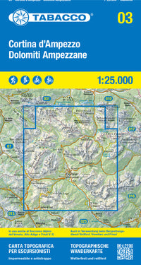 Hiking map Dolomiten Sheet 03 - Cortina d'Ampezzo 1:25,000 2022