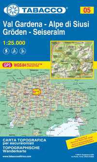 Dolomiten hiking map Sheet 05 Val Gardena-Alpe di Siusi 1:25,000 (GPS) 2019