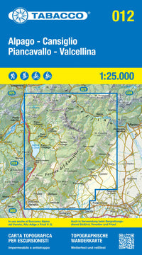 Wandelkaart Dolomiten Blad 012 - Alpago - Cansiglio 1:25.000