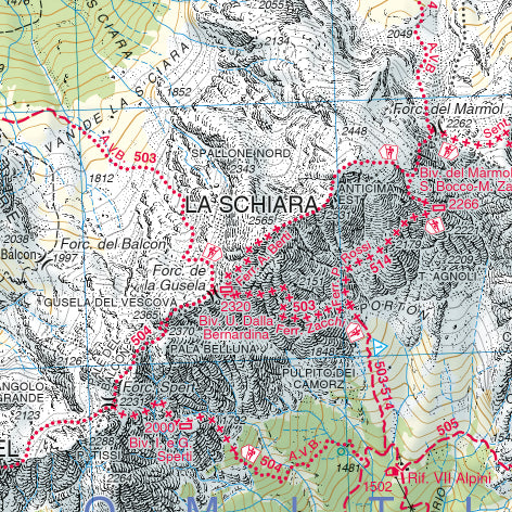 Wandelkaart Dolomiten Blad 024 - Prealpi e Dolomiti Bellunesi