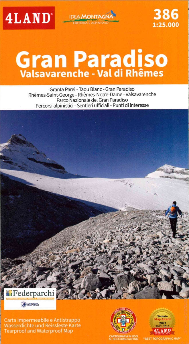 Wandelkaart Italiaanse Alpen Gran Paradiso - Valsavarenche-Val di RhÃªmes (386) 1:25.000