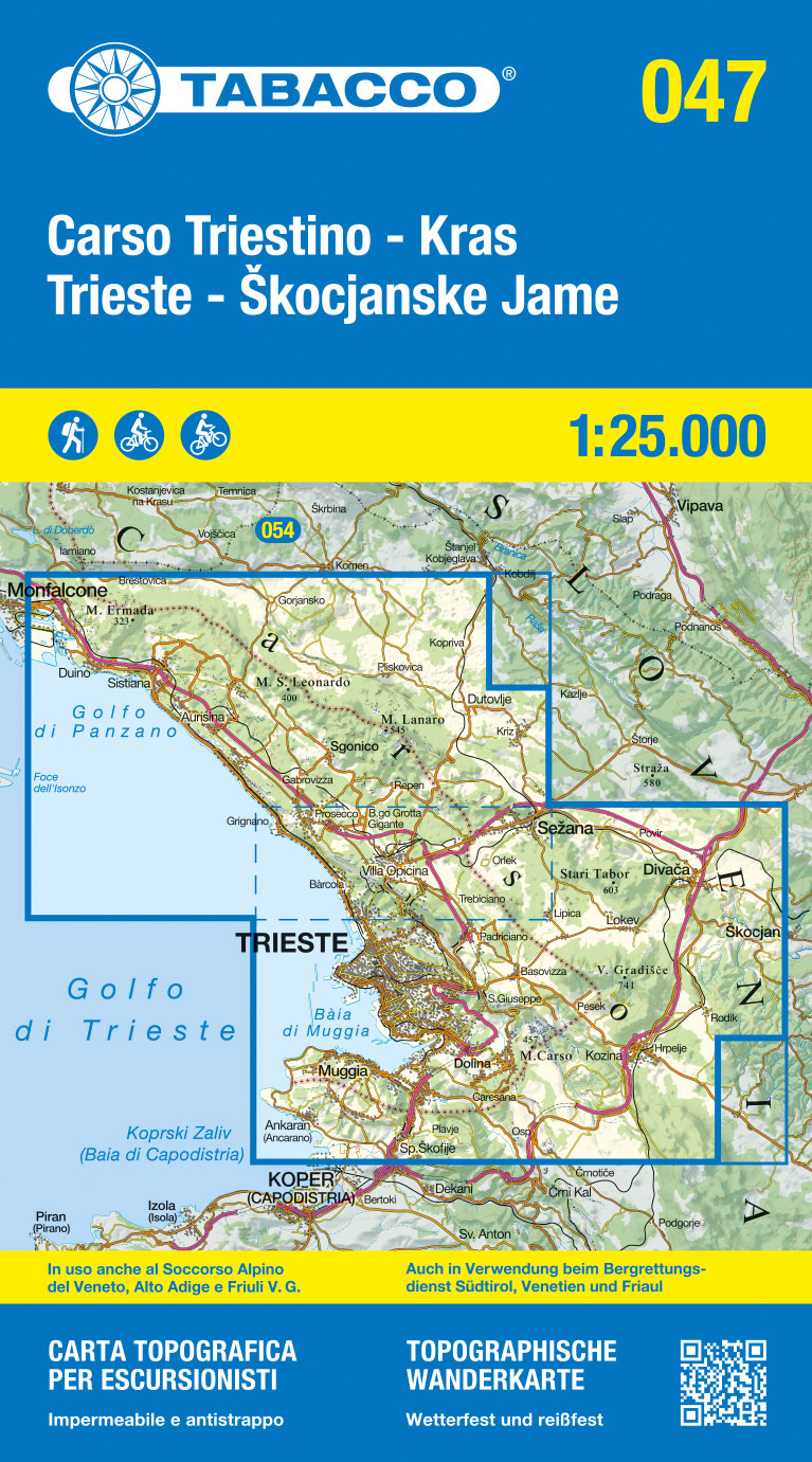 Wandelkaart Blad 047 Carso Triestino - Kras Trieste - Škocjanske Jame 1:25.000