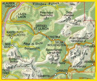 Wandelkaart Dolomiten Blad 05 Val Gardena-Alpe di Siusi 1:25.000 (GPS) 2019