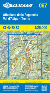 Wandel- fietskaart &nbsp;Altopiano della Paganella Val d'Adige - Trento  Blad 067 / 1:25.000