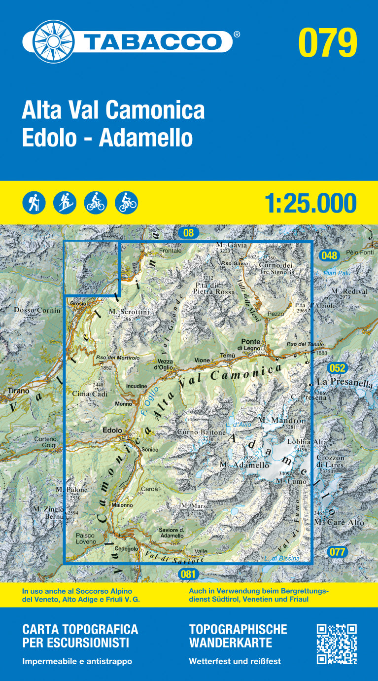Wandelkaart Dolomiten Blad 079 Alta Val Camonica Edolo-Adamello  1:25.000