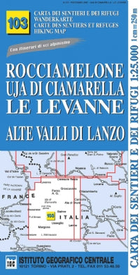 Wandelkaart Italiaanse Alpen Blad 103 - Rocciamelone 1:25.000