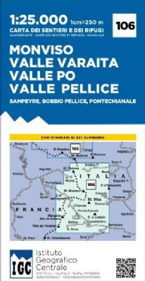 Hiking map Italian Alps Sheet 106 - Monviso 1:25,000
