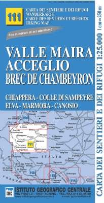Wandelkaart Italiaanse Alpen Blad 111 Valle Maira 1:25.000