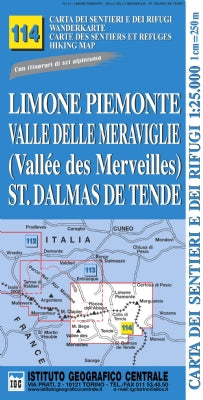 Wandelkaart Italiaanse Alpen Blad 114 - Limone Piemonte 1:25.000