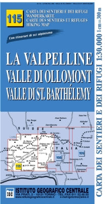 Wandelkaart Italiaanse Alpen Blad 115 - La Valpelline 1:25.000