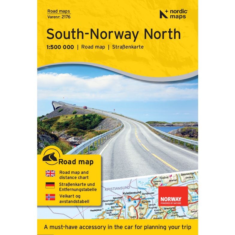 Roadmap-Straßenkart-Roadmap-Veikart Sør-Norge nord 1:500,000 2018-2019