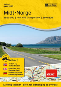 Roadmap-Straßenkart-Roadmap-Veikart Midt-Norge 1:500,000 2018-2019