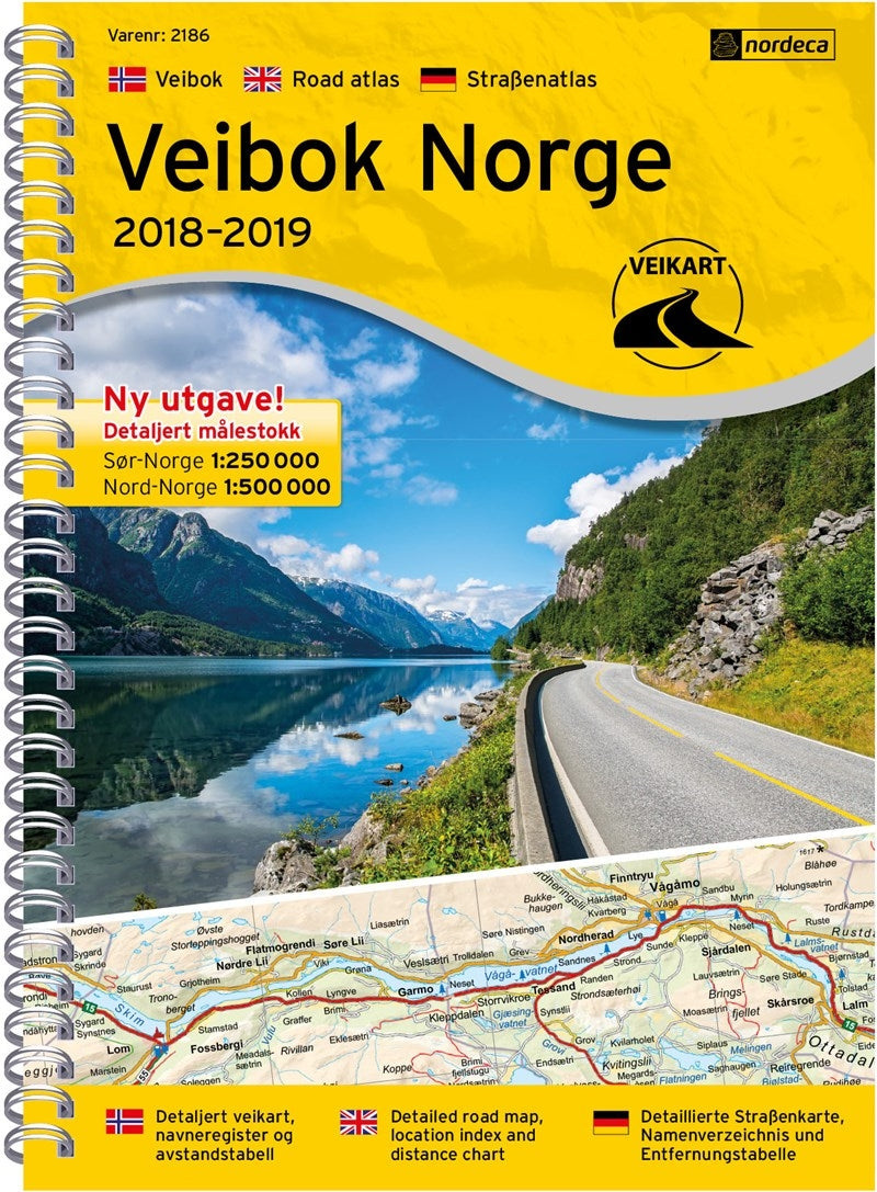 Road Atlas/Veibok Norway-Norge 1:250,000/1:500,000