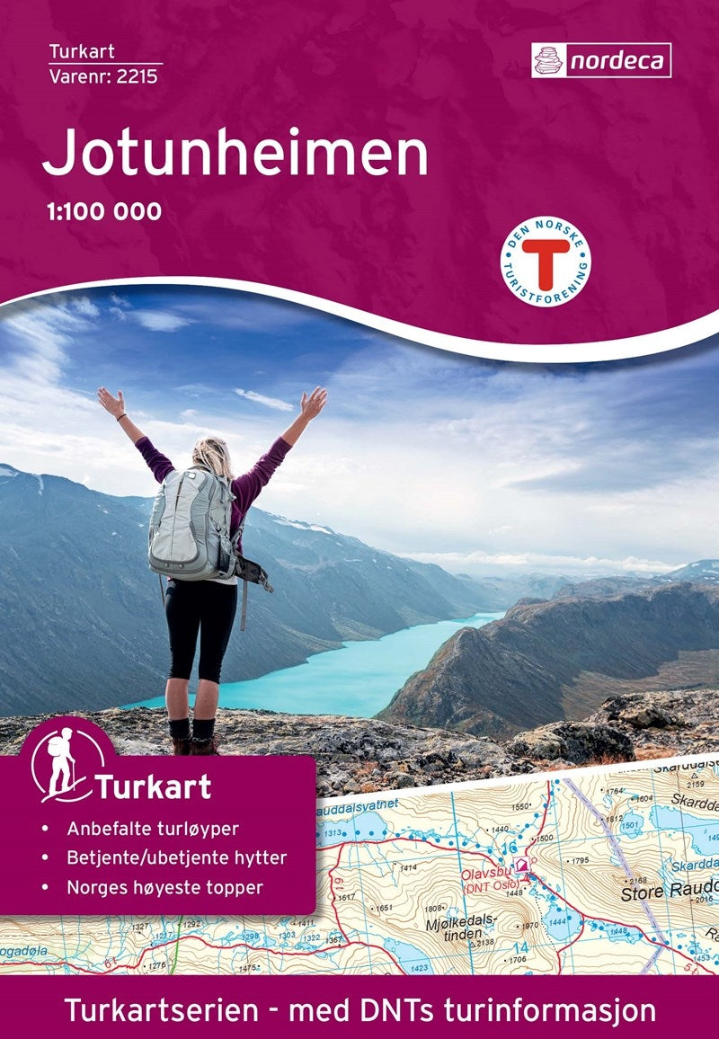 Hiking map Turkart Jotunheimen 1:100,000 (2016)
