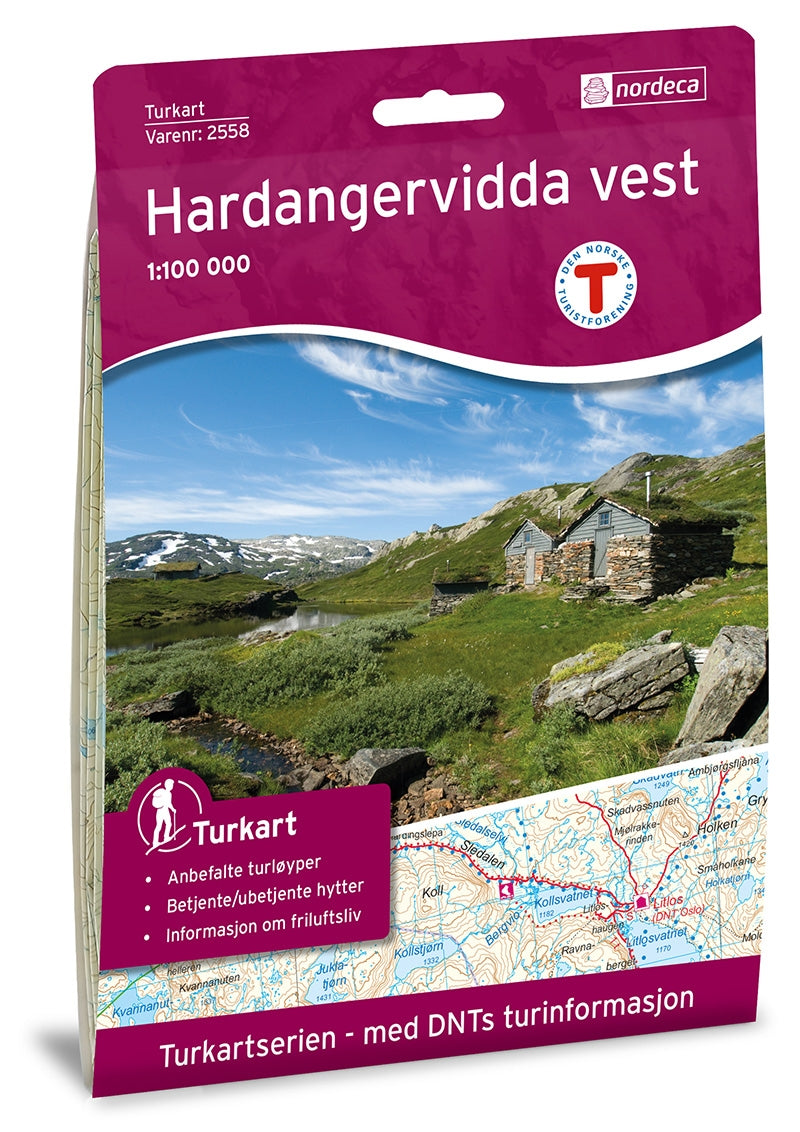 Hiking map-Turkart Hardangervidda Vest 1:100,000 (2018)