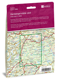 Hiking map-Turkart Hardangervidda Vest 1:100,000 (2018)