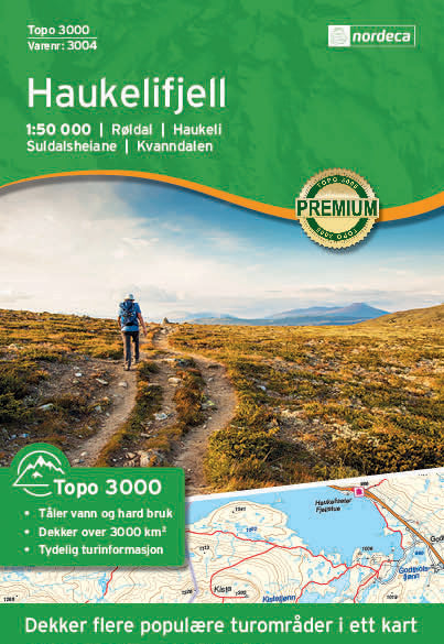 Hiking map Topo 3000 Haukelifjell 1:50,000 (2017)