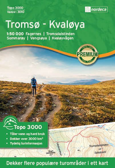 Wandelkaart Topo 3000 TromsÃ¸y KvalÃ¸ya 1:50.000 (2017)