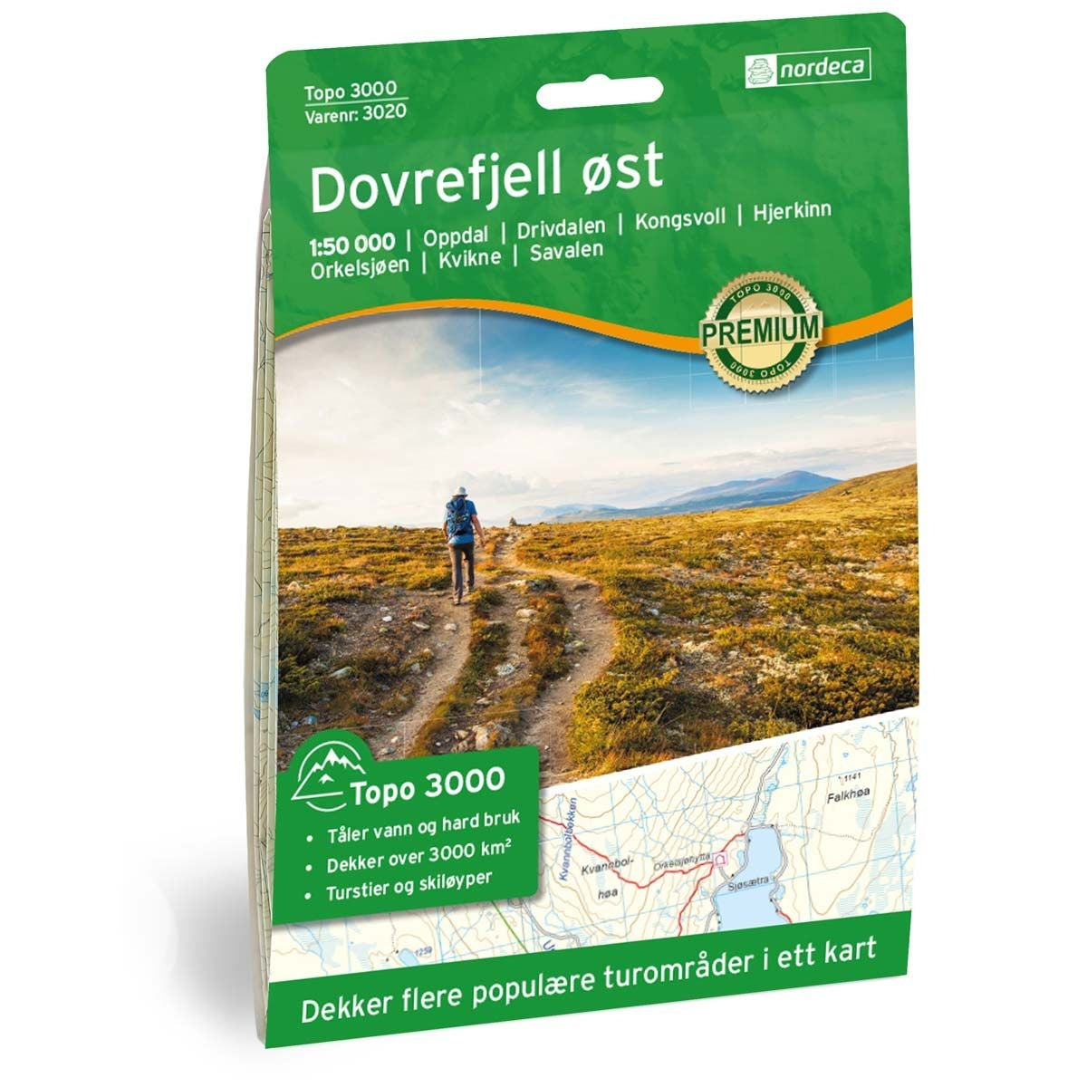 Hiking map Topo 3000 Dovrefjell Ost 1:50,000