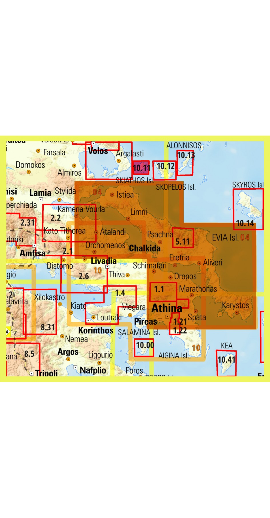 Road map Topo 100 Evia - Skyros 1:110,000 (04)