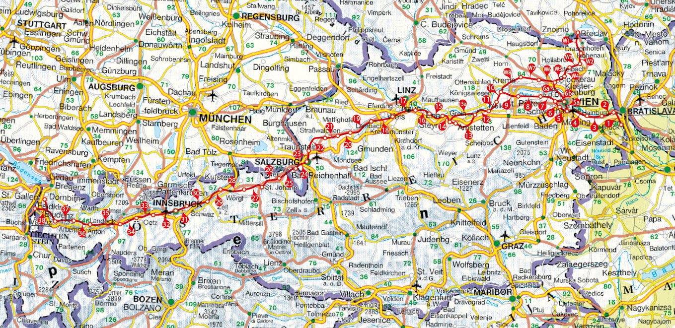 Wandelgids Jakobswege Ã–sterreich - Von Hainburg nach Feldkirch â€“ mit Weinviertler Weg 50 Etappen