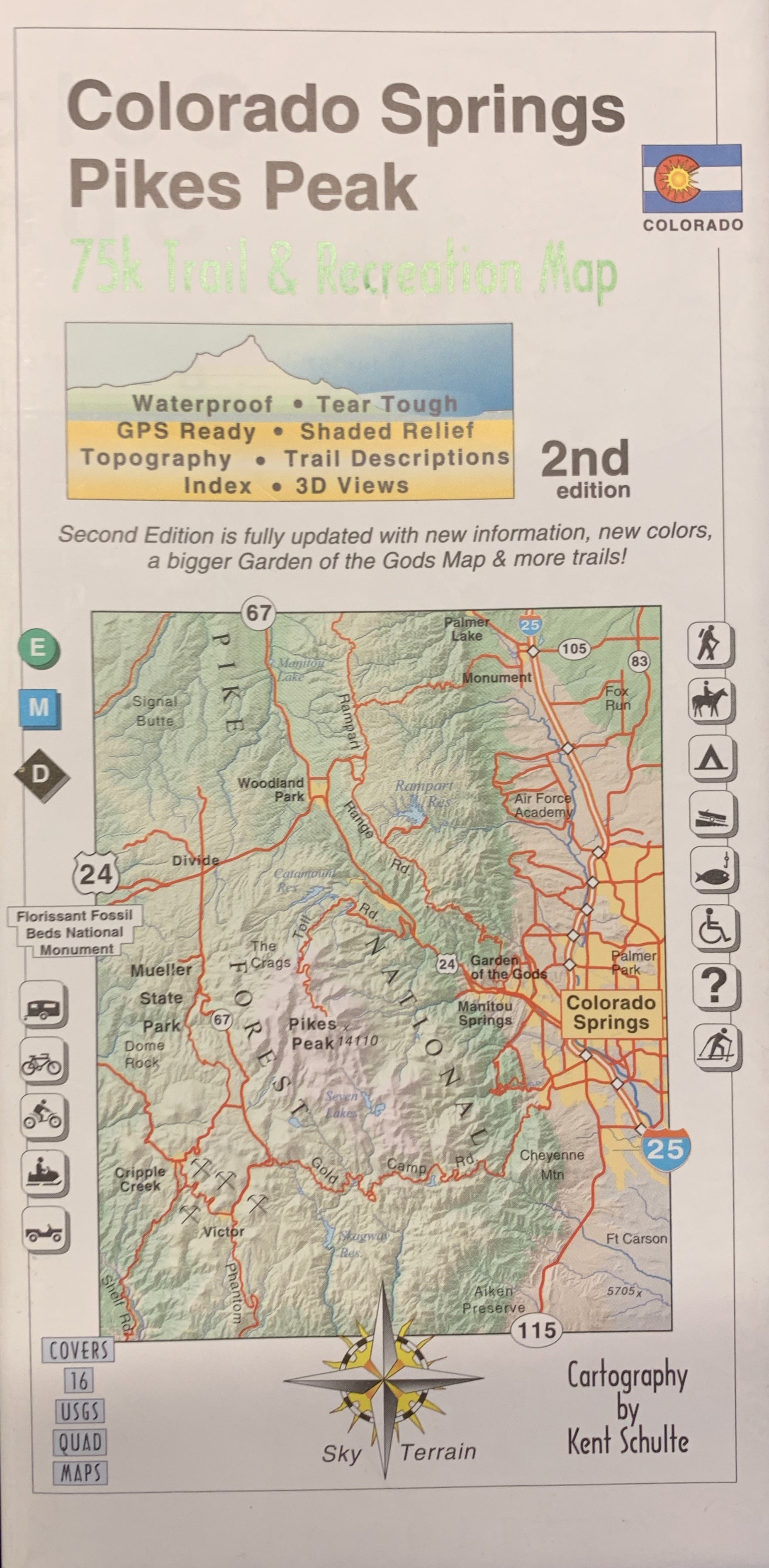 Wandelkaart Colorado Springs/Pikes Peak