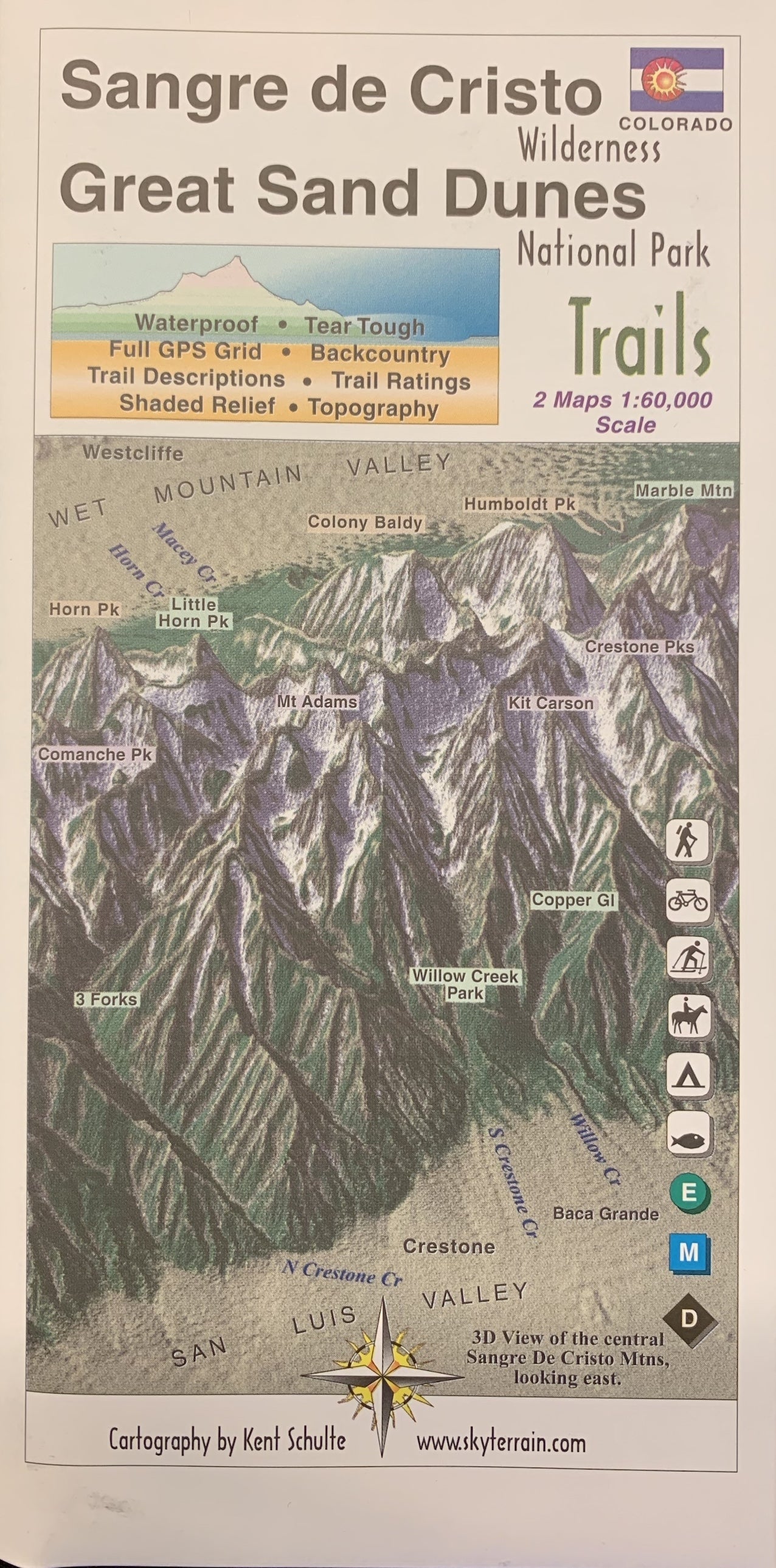 Hiking map Sangre de Cristo/Great Sand Dunes