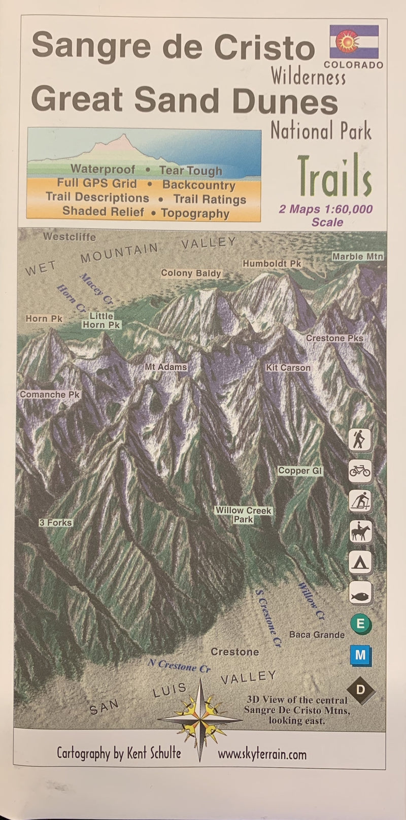 Hiking map Sangre de Cristo/Great Sand Dunes