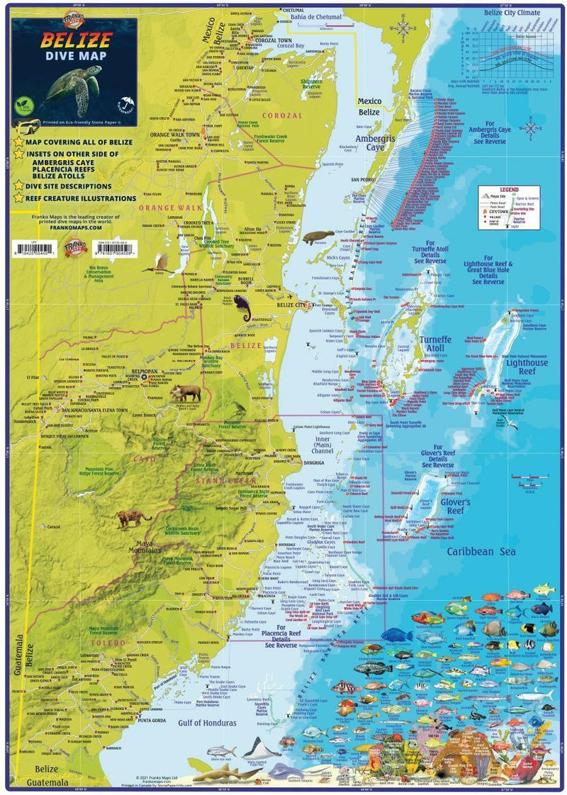 Belize Dive Map