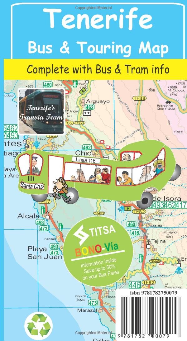 Tourist Map Tenerife Bus &amp; Touring Map 1:25,000 (2015)