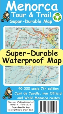 Walking map Menorca 1:40,000 Tour &amp; Trail Map Super-Durable 7th ed. 2018