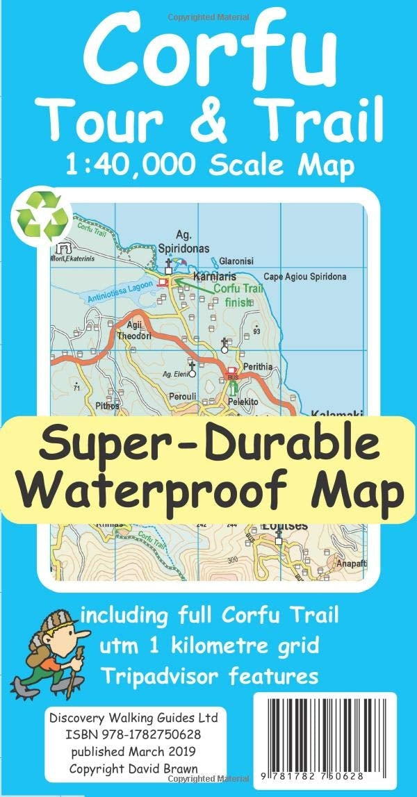 Wandelkaart Corfu Tour & Trail 1:40.000