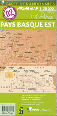 Wandelkaart Pyreneeën Blad 02 Pays Basque-Est 1:50.000 (2015)