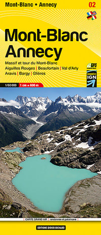 Walking map Carte 02 Mont-Blanc / Annecy 1:60,000