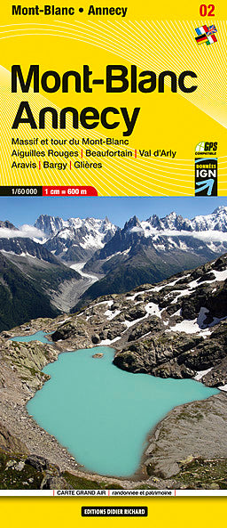 Walking map Carte 02 Mont-Blanc / Annecy 1:60,000