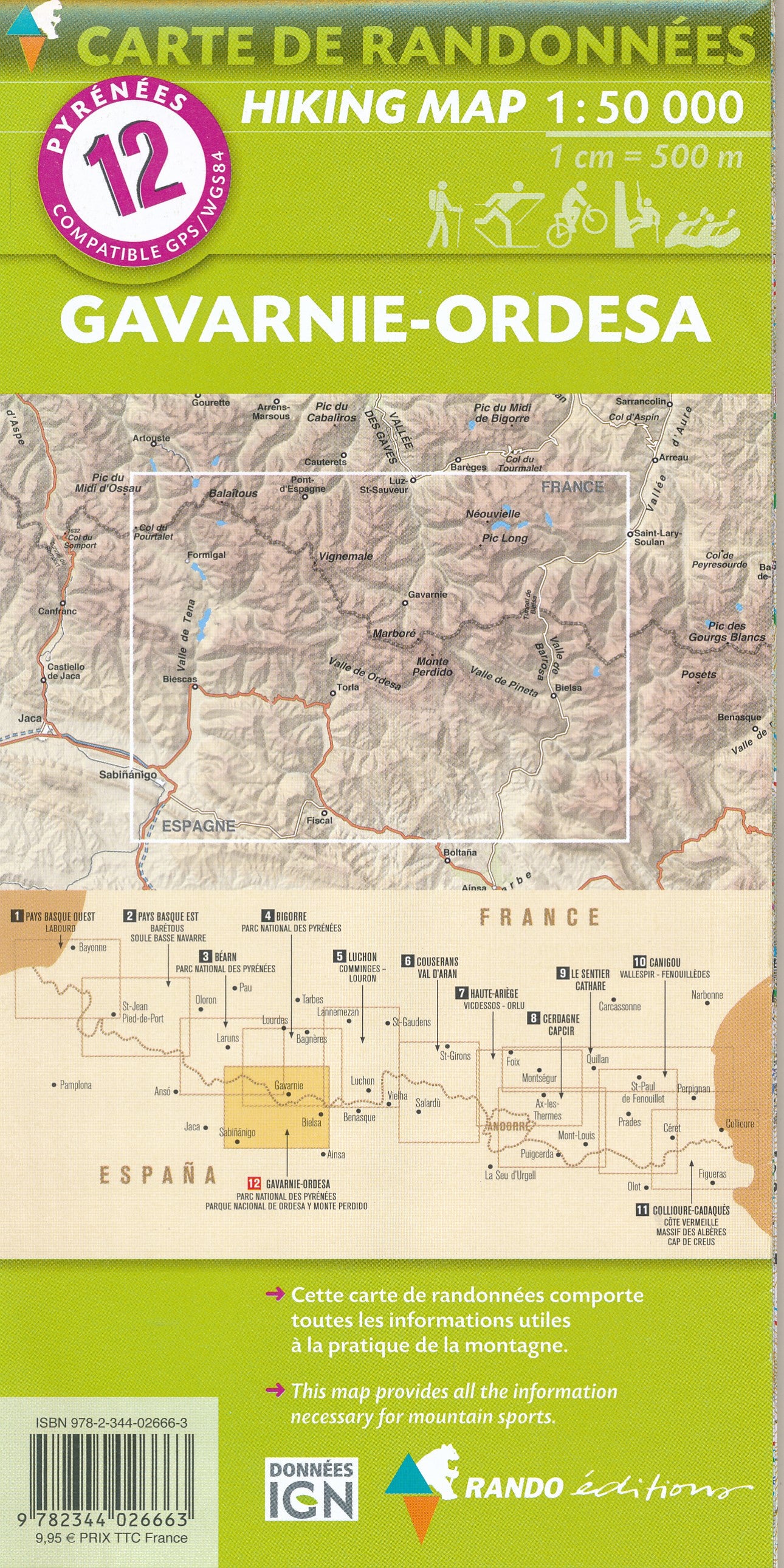 Wandelkaart Pyreneeën Blad 12 Gavarnie-Ordesa 1:50.000 (2018)