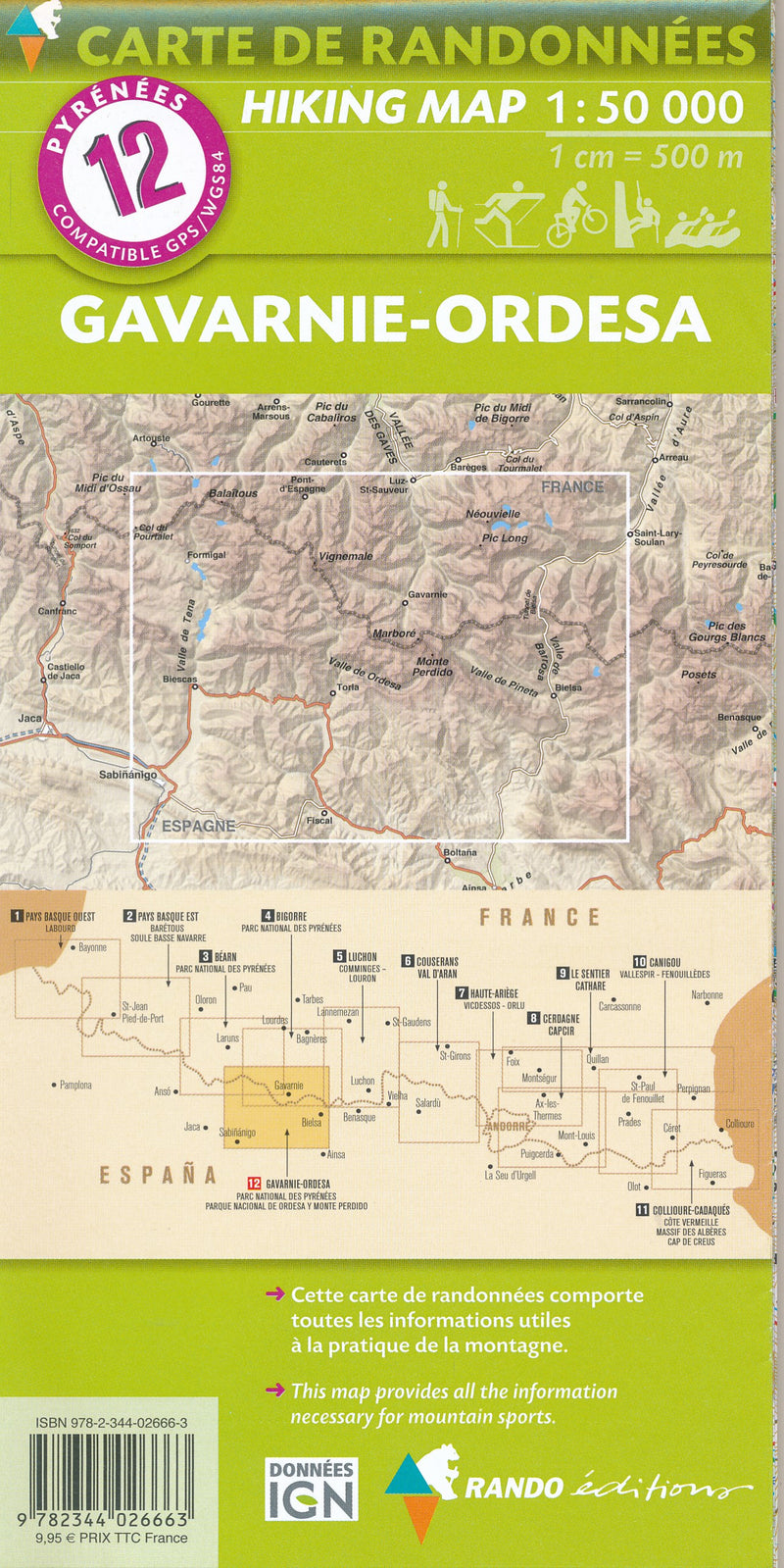 Wandelkaart Pyreneeën Blad 12 Gavarnie-Ordesa 1:50.000 (2018)