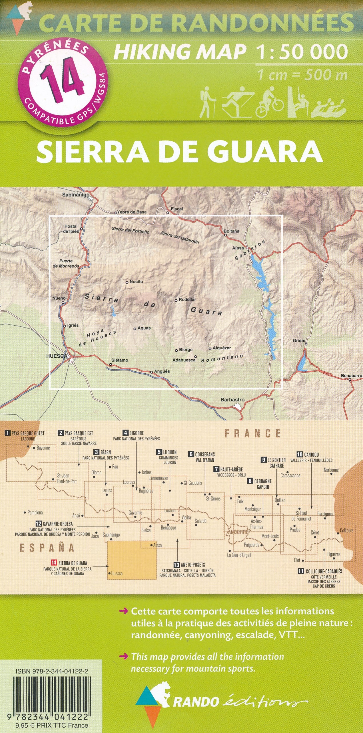 Wandelkaart Pyreneeën Blad 14 Sierra de Guara 1:50.000 (2020)