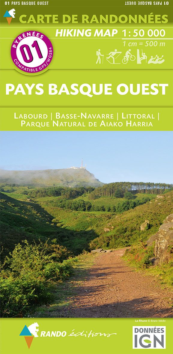 Wandelkaart Pyreneeën Blad 01 Pays Basque-Ouest 1:50.000 (2021)