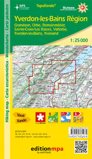 Wandelkaart Yverdon-Les-Bains-Region 1:25.000