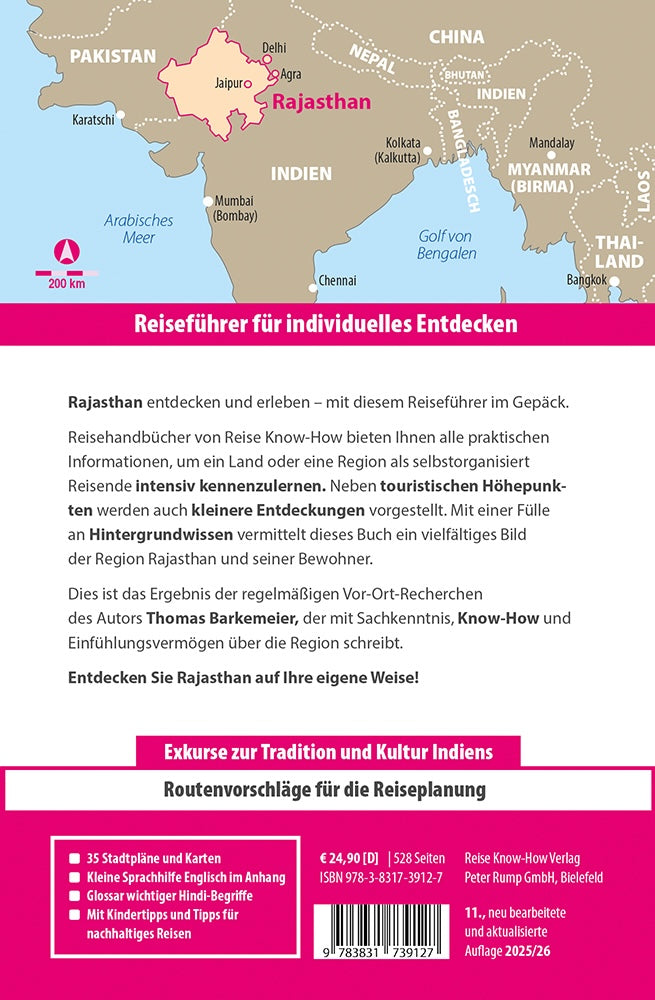 Reisgids Rajasthan mit Delhi und Agra 11.A 2025