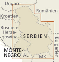 Road map Serbia-Montenegro-Kosovo 1:385,000 6.A 2019