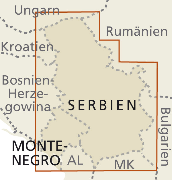 Road map Serbia-Montenegro-Kosovo 1:385,000 6.A 2019