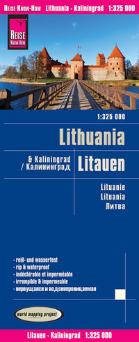 Road map Lithuania/Litauen &amp; Kaliningrad 1:325,000 6.A 2019